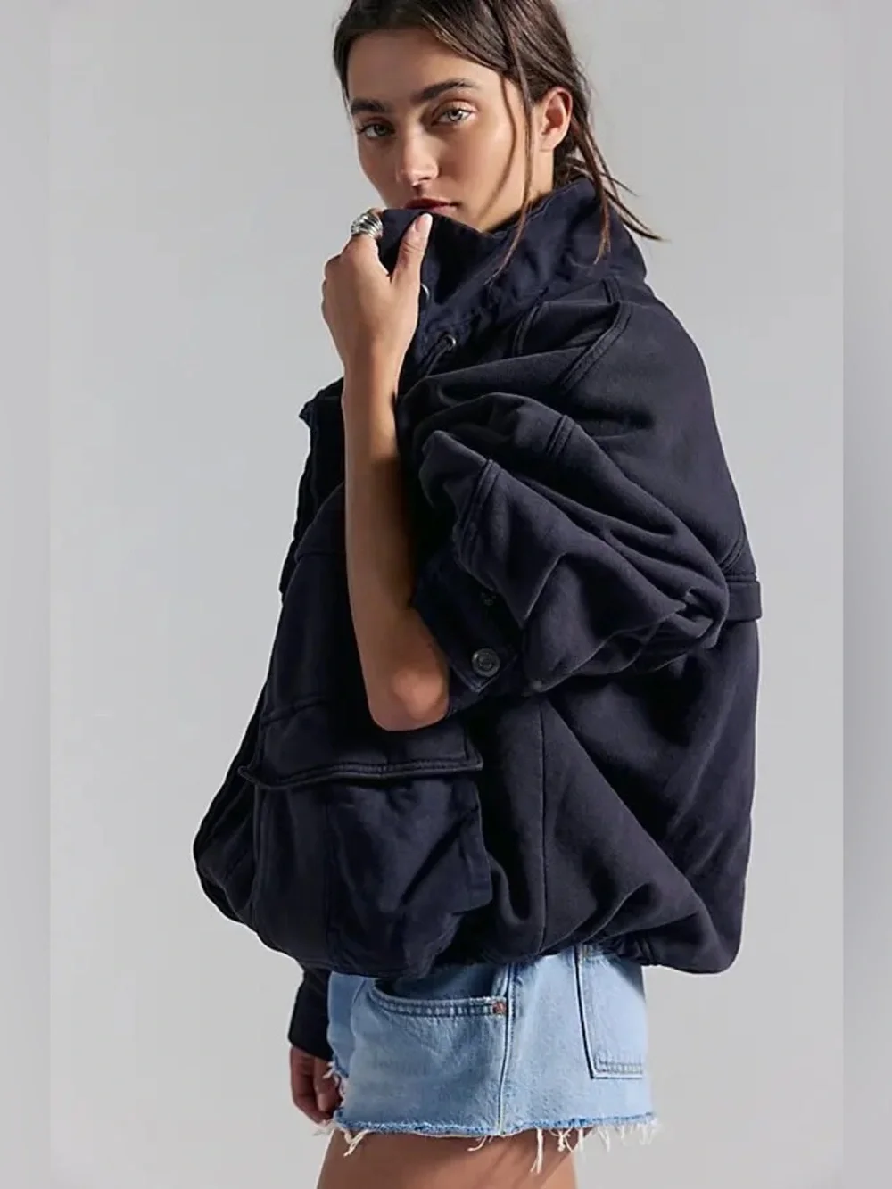 NWT Free People Jojo Oversized Funnel Neck Jacket